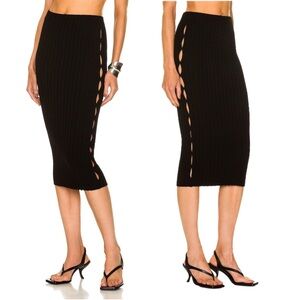 NWT Cotton Citizen Capri Cut Out Midi Skirt in Jet Black